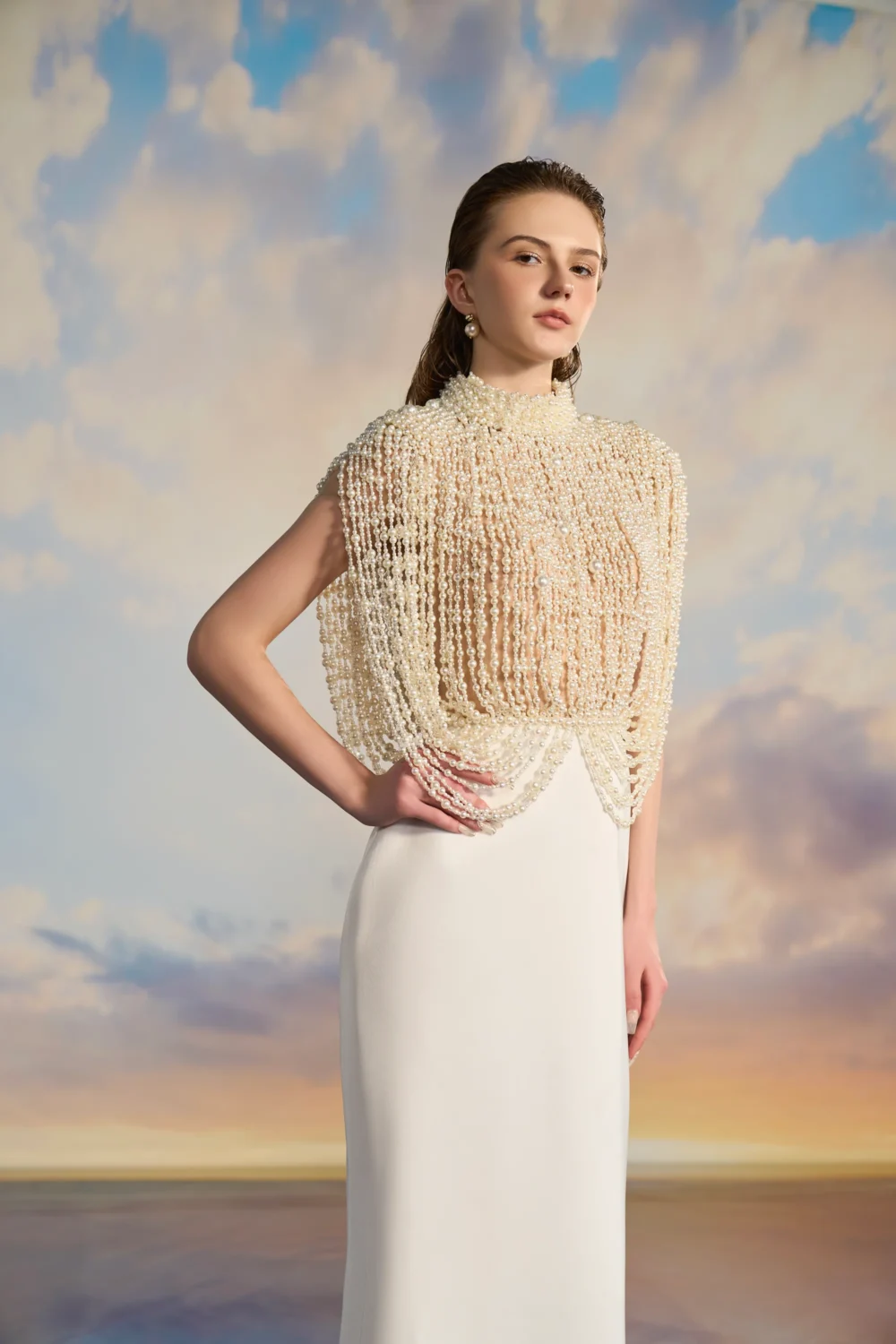 Celine Pearl mixed Royal Taffeta dress - Image 3