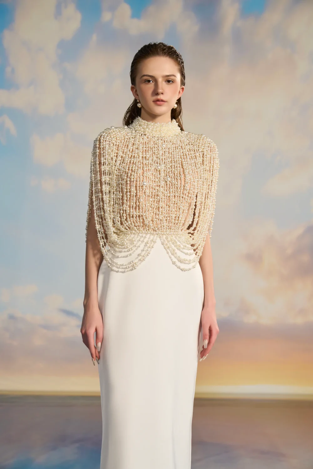 Celine Pearl mixed Royal Taffeta dress - Image 4